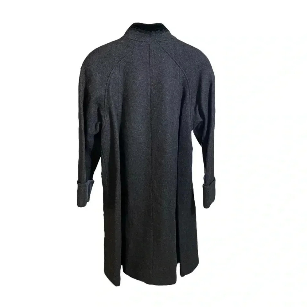 VGT JOFELD de Ball Valvet Women's Stand Collar Coat Front Buttons Black Size M - Picture 5 of 15